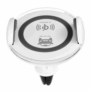 Chargeur Sans Fil Pour Iphone 8 Plus X - Noir - Norme Qi - Supports Pour Tableau De Bord Et Grille D'a&eacute;ration Inclus - Neuf