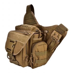 Sac &Agrave; Bandouli&egrave;re De Poitrine Militaire Pour Hommes Durables Pour L'&eacute;quipement De Plein Air De Randonn&eacute;e De Voyage (Kaki) - Neuf