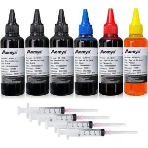 600Ml Lot De 6 Cartouches D'Encre Rechargeables Pour Imprimante Jet D'Encre Canon Pgi-545 Pgi-540 Pgi-550 Cli-551 Pgi-570 Cli-571 Pgi-580 Pgi-525 Pgi-520 Cli-521 Avec 4 Seringues 3Bk+Cmy - Neuf