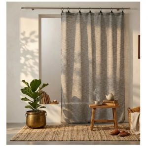 Panneau A Anneaux Voile Tisse 140 X 240 Cm Linke Anthracite - Neuf