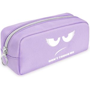 ERYI-Trousse Scolaire, Trousse À Crayons, Sac À Crayons, École Single Trousse, Trousse À Maquillage Pour L'École Et Le Bureau (Lilas Don'T Touch) - Neuf