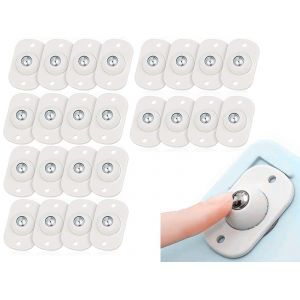 24 roulettes pivotantes autocollantes pour faciliter le d&eacute;placement - Neuf