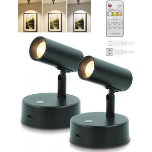 Subzonal-Spot D'int&eacute;rieur Avec T&eacute;l&eacute;commande, 5000 Mah, Lampe Murale Rechargeable Pour Tableaux, &Eacute;clairage Artistique Pour Peintures, &Eacute;clairage Led Sans Fil Avec Minuterie Et Intensit&eacute; Variable 3 Cct - Neuf