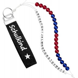 Cadeaux de Rentr&eacute;e Porte-Cl&eacute;s &Eacute;tudiant 1 Cha&icirc;ne de Calcul avec 20 Perles de Calcul 1 Cha&icirc;ne de Perles Lettres avec 26 Lettres Alphabet Perles pour Gar&ccedil;ons et Filles (Rose) - Neuf