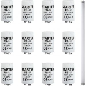 Kal-Pack De 12 Starter Neon 4-220-V, Ampoule Tube Fluorescent Starter, Starter Pour Tubes Néon Et Lampes, Starter De Remplacement Efficace Pour Éclairage Résidentiel Et Commercial - Neuf