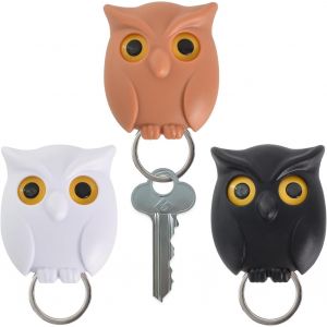 Crochet &Agrave; Cl&eacute; Hibou,Porte Cl&eacute; Mural Magn&eacute;tique,Crochet Hibou Pour Cl&eacute;s,3 Pi&egrave;ces Jolis Crochets D&eacute;coratifs Autocollants Pour Porche,Porte,Chambre,Bureau,Cr&egrave;che - Neuf