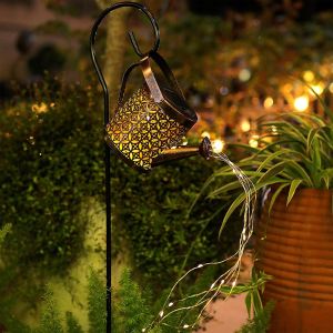 Jgd-Arrosoir Solaire Avec Guirlandes Lumineuse, Lampe Solaire Arrosoir Exterieur Avec Crochet De Berger, &Eacute;tanche Lampes Solaires Ext&eacute;rieures Pour Jardin, Arrosoirs Solaires Pour Jardin, Cour - Neuf