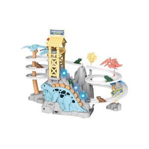 Circuit de course &eacute;lectrique dinosaure avec musique et lumi&egrave;res pour enfants de 4 ans et plus - Neuf