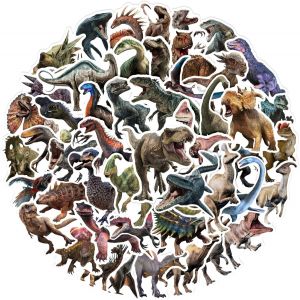 Autocollant 100 Pcs Dinosaure Couleurs Stickers, Imperméable Vinyle Autocollant Pour Telephone Ordinateur Portable Macbook Scrapbooking Bouteille Guitare Tasse Skateboard Journal - Neuf
