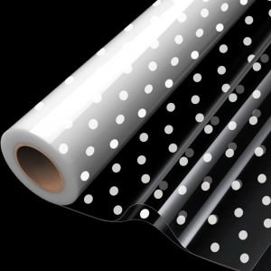 Rouleau D'emballage De Cellophane À Pois Blancs De 20 M X 84 Cm, Rouleau D'emballage De Cellophane Transparent Pour Paniers, Nourriture, Cadeaux D'anniversaire, Emballage De Fleurs Et D'artisanat - Neuf