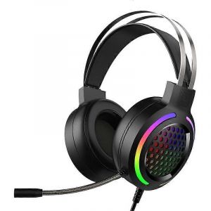 Casque audio sans fil Bluetooth supra-auriculaire avec microphone, casque de jeu filaire avec &iquest;&iquest;clairage RGB pour PC et console - Neuf