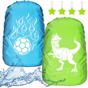 JGD-Housse de Pluie pour Sac d'&eacute;cole avec Bandes R&eacute;fl&eacute;chissantes, Football et Dinosaure Housse de Pluie pour Sac d'&eacute;cole Sac &agrave; Dos Housse de Pluie pour Gar&ccedil;ons Enfants - Neuf