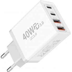 Eryi-Chargeur Universel Usb C,Sortie Totale 40w Bloc Multi Secteur Pour Iphone 15 14 13 12 11 Pro Se Xs,Galaxy A14,A15,A04s,A05s,[3515] - Neuf