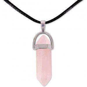 Pendentif Colonne Hexagonale En Pierre Brute Naturelle 8x32 Mm, Boule De Cristal D'agate Améthyste - Neuf