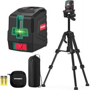 Ulteronixshop-HYCHIKA Niveau Laser avec Trepied, Niveaux Laser Autonivelant avec 2 Piles AA et Pochette de Transport, Lazer Niveaux Vert pour D&eacute;coration de Maison, Dricolage - Neuf