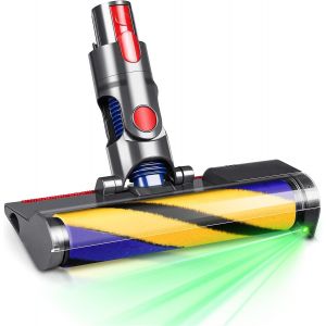 Tête De Rechange Pour Aspirateur Sans Fil Dyson V7 V8 V10 V11 V15 - Brosse À Rouleau En Velours Microfibre Avec Lumière Laser Led Verte - Convient Pour Les Sols En Bois Dur Et Les [SSE7115601] - Neuf
