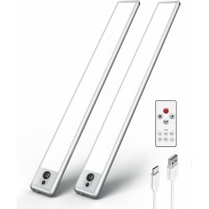 Lampes De Cuisine Led 37Cm Avec Télécommande 66 Led, Éclairage Sous Meuble Sans Fil 3200 Mah, Fonctionne Avec Piles 3500 K, Éclairage D'Armoire Rechargeable, Reglette Led Cuisine - Neuf