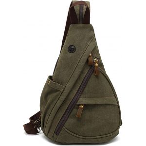 (Vert) Sac À Dos Rétro Pour Hommes Et Femmes, Sac Messager En Toile, Sac À Bandoulière Pour Les Affaires, L'université, L'école, Le Cyclisme, Le Camping, Les Voyages - Neuf