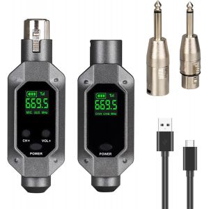 Transmetteur R&eacute;cepteur De Microphone Xlr Portable Sans Fil &iquest; Syst&egrave;me De Microphone Num&eacute;rique &Agrave; Brancher 2,4 Ghz Avec Faible Latence,Port&eacute;e De 80 M&iquest;Adaptateur De Micro Rechargeable Pour Mixeur Audi - Neuf