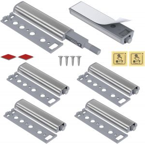 Push to Open Aimant Porte Placard 6 Pi&egrave;ces M&eacute;tal Loquet Magnetique Push Open Poussoir Placard Fermeture Magn&eacute;tiques pour Armoire Systeme Push to Open Amortisseur Tiroir - Neuf