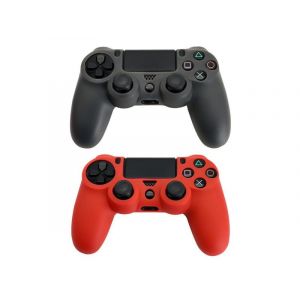 Lot de 2 protections en silicone pour manette PS4, rouge et noir - Neuf