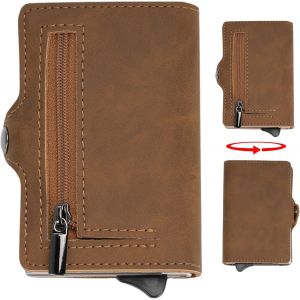 Portefeuille Homme, Porte Carte Homme Popup, 7 Porte Carte Cr&eacute;dit, Porte-Monnaie Avec Blocage Rfid Et Emplacements Pour Cartes De Cr&eacute;dit, Clip De Billets, Idee Cadeau Homme, Marron - Neuf