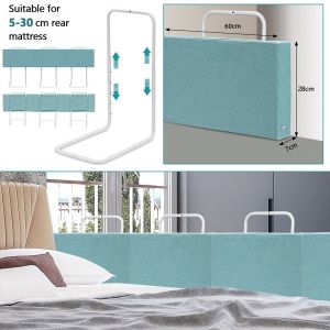 2x60cm Barri&egrave;res De Lit B&eacute;b&eacute;, 120cm Barriere De Securite Enfant Lit, R&eacute;glable En Hauteur, Armature De Lit Pour Les Tout-Petits,Vert 28cm - Neuf