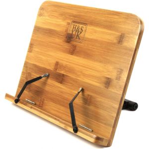 Kyaoayo-Porte Livre De Recettes Bambou - Support Pliable Et Portable Pour La Cuisine - Lutrin De Lecture Ajustable - Pupitre Pour Gros Livres De Cuisine Tablette - Presentoir Chevalet - Neuf