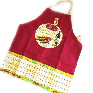 Promotion ! Tablier Cr&eacute;ateur 'terroir Fran&ccedil;ais' Bordeaux Beige (D&eacute;lices De France) - Neuf