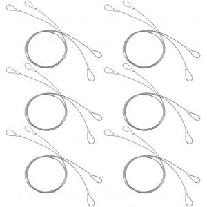 6 pcs 1m Attaches en Acier Inoxydable avec Boucles de Sécurité en Acier Inoxydable Enduit Cordon de Sécurité Attache Serrure de Bagages Câble de Sécurité Sangle de Câble Métallique - Neuf