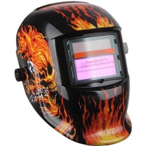 Masque de Soudure Crâne en feu Obscur-variable avec Filtre LCD Auto-assombrissement pour Soudeur ARC TIG MIG - Neuf