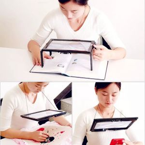 Loupe Mains Libres Avec LumièRe Led, Loupe Pliable 3x Pour Lire, Coudre, Tricoter, IdéAle Pour Les Personnes âGéEs - Neuf