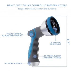 Buse de tuyau d'arrosage extensible et flexible de 15 m avec 10 jets réglables, raccords en laiton pour l'arrosage, le nettoyage et le lavage du jardin. - Neuf