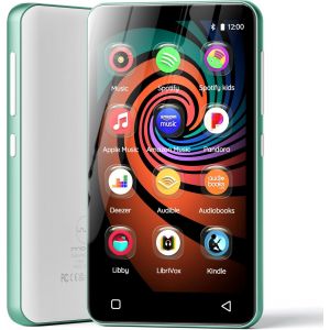 CHECARZHN--NO1-Lecteur Mp3 160 Go Avec Bluetooth Et Wifi, Lecteur De Musique Avec Spotify,Spotify Kids,Deezer, Lecteur Mp3 À Écran Tactile Complet De 4 Pouces Avec Audible, Libby (Vert+Blanc) - Neuf