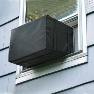 Housse de protection pour climatiseur de fenêtre, noire, étanche à la poussière et à l'eau (17 l x 12 p x 13 h) - Neuf
