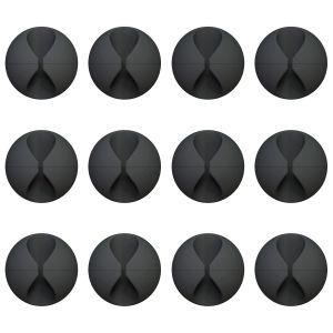 Lot De 12 Colliers De Câble, Cordon Organisateur Titulaire De L'adhésif De La Gestion De Cordon Chargeur De Support De Fil De Clips Pour Le Bureau, Maison, Bureau, Voiture, Cabinet - Neuf