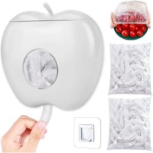 Bhhbb-Boîte De Rangement Pour Film Plastique Avec 200 Couvertures Alimentaires, Boîte De Rangement Pour Film Alimentaire, Organisateur De Sacs De Stockage De Nourriture, Distributeur De Manchons De F - Neuf