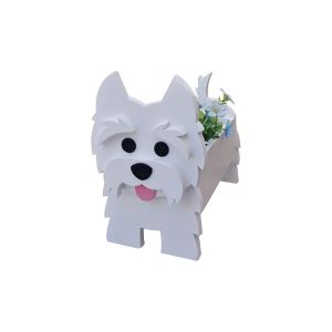 Jardini&egrave;re En Pvc En Forme De Chien Pour D&eacute;coration Ext&eacute;rieure - West Highland White Terrier - Neuf