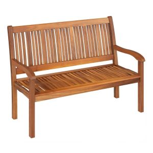 Banc De Jardin 126 X 63 X 91 Cm Confortable Et Spacieux Design Naturel En Bois D'acacia Helloshop26 20_0020002 - Neuf