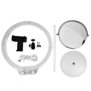 ZOMEI Mini anneau lumineux video 3200K - 5500K 128 LED 10,5 pouces, lampe a intensite variable pour photographie (blanc) - Neuf