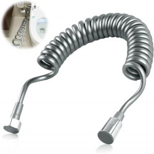 KSFAL-3M Flexible Douchette Wc Tuyau De Douche Flexible Télescopique,Tuyau De Douche En Mousse Avec Bouchon En Cuivre,Conception En Spirale Pour Douchette,Wc Et Bidet,Installation Facile,Gris - Neuf