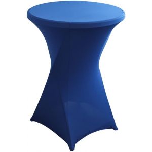 SJZG-Stretch Nappe Housse Lavable Nappe Mange Debout Ronde Protection Pour Bar Table De Banquet De Mariage Table Cocktail Haute De Bistro (Bleu Roi, &Oslash; 60-65 Cm) - Neuf