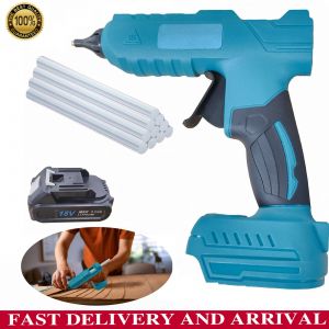 Pistolet &agrave; colle chaude sans fil, kit multifonction &agrave; chauffage rapide avec 1 batterie 18 V et 10 b&acirc;tons de colle, adapt&eacute; au bricolage, &agrave; l'artisanat, aux r&eacute;parations et &agrave; d'autres applications - Neuf