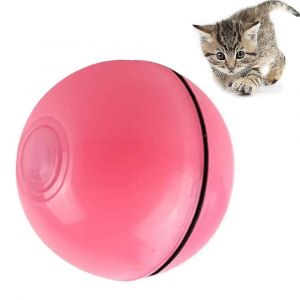 Balle Interactive Pour Chat Avec Lumi&egrave;re Led, Boule Auto-Rotative &Agrave; 360 Degr&eacute;s, Jouet Rechargeable Par Usb, Stimule L'instinct De Chasse, Chaton Dr&ocirc;le Chaser Ro Rouge - Neuf