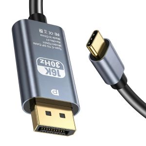 JGD-C&acirc;ble d'extension USB C vers DisplayPort 2.1-2 m - 40 Gbps - Transfert de donn&eacute;es - Prend en charge 16 K @ 30 Hz, 8 K @ 120 Hz, 4 K @ 240 Hz, HDR UHBR10, compatible avec iPhone 17, Mac mini - Neuf