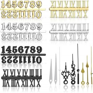 Kal-Lot De 9 Chiffres De Montre - Accessoires De Montre - Cartes Numériques - Chiffres Romains - Aiguilles En Or, Argent Et Noir - Tricolore - Accessoires De Montre Diy - Neuf