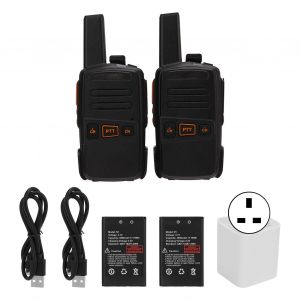 Talkie-walkie rechargeable longue portee 5 watts, radio bidirectionnelle pour conduite autonome, visite, securite, propriete, prise britannique - Neuf