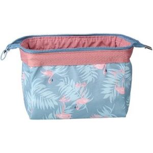 Petit sac cosmétique compact pliable, sac cosmétique, sac cosmétique portable pour femme Flamingo, organisateur de voyage divers, sac cosmétique floral japonais (rose) - Neuf