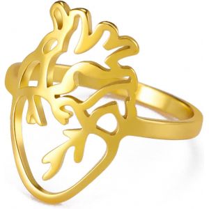 KAL-Bague Anatomique De C?ur Creux Bague Anatomique Bijoux Médicaux En Acier Inoxydable Pour Médecin Infirmière Femme Et Homme - Neuf