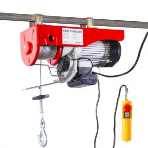 Palan &eacute;lectrique &agrave; c&acirc;ble 500/990kg 18m 1,6 kW 230 V MW Tools SH100018 - Neuf